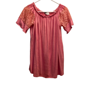 Filly Flair Pink Lace Blouse Size Medium